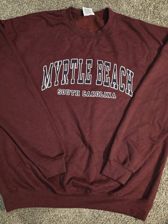 Prairie Mountain Other - Myrtle Beach South Carolina Maroon Crewneck Sweatshirt - Classic Pullover